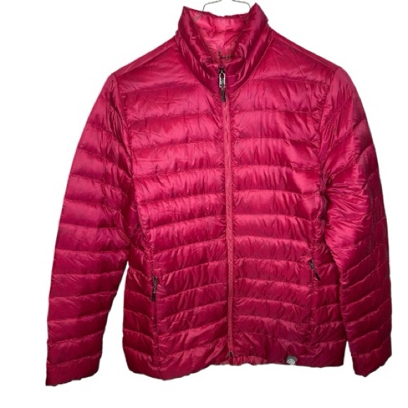 REI CO-OP nylon quilted goose down packable lightweight jacket pink. Size L - Picture 1 of 8